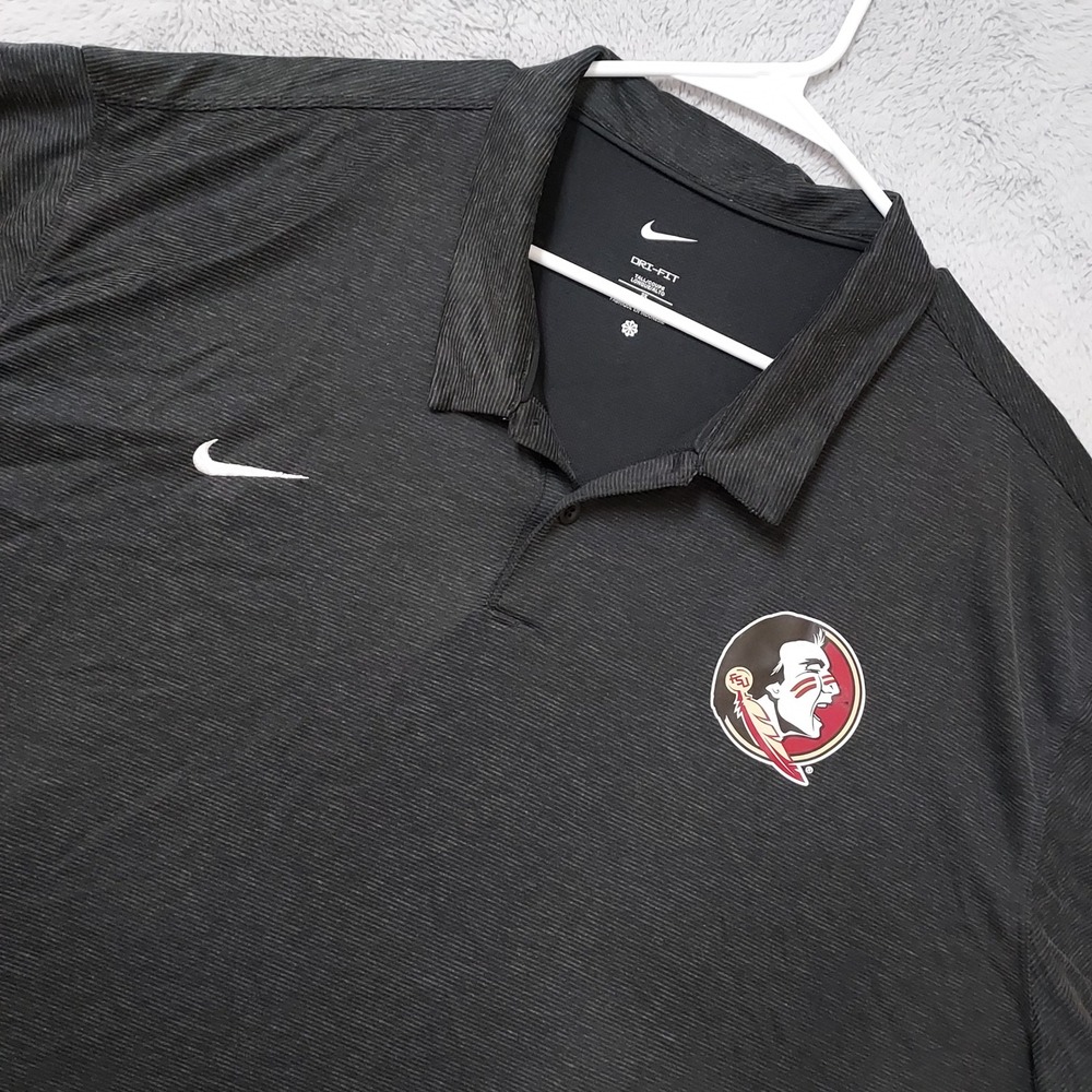 Florida State Seminoles Polo Shirt Mens 3XL TALL FSU NCAA Dri Fit Black 3X TALL